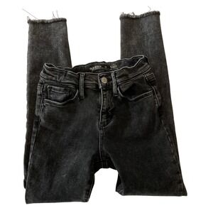 Old Navy Kids Size 10 Black High Rise Rockstar Jeans Distressed Frayed Hem